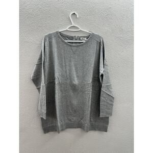 Lazy Lu Easy Chic Womens Tunic 16/18 Gray Marl Knit Long Sleeve Zip Back NWTs